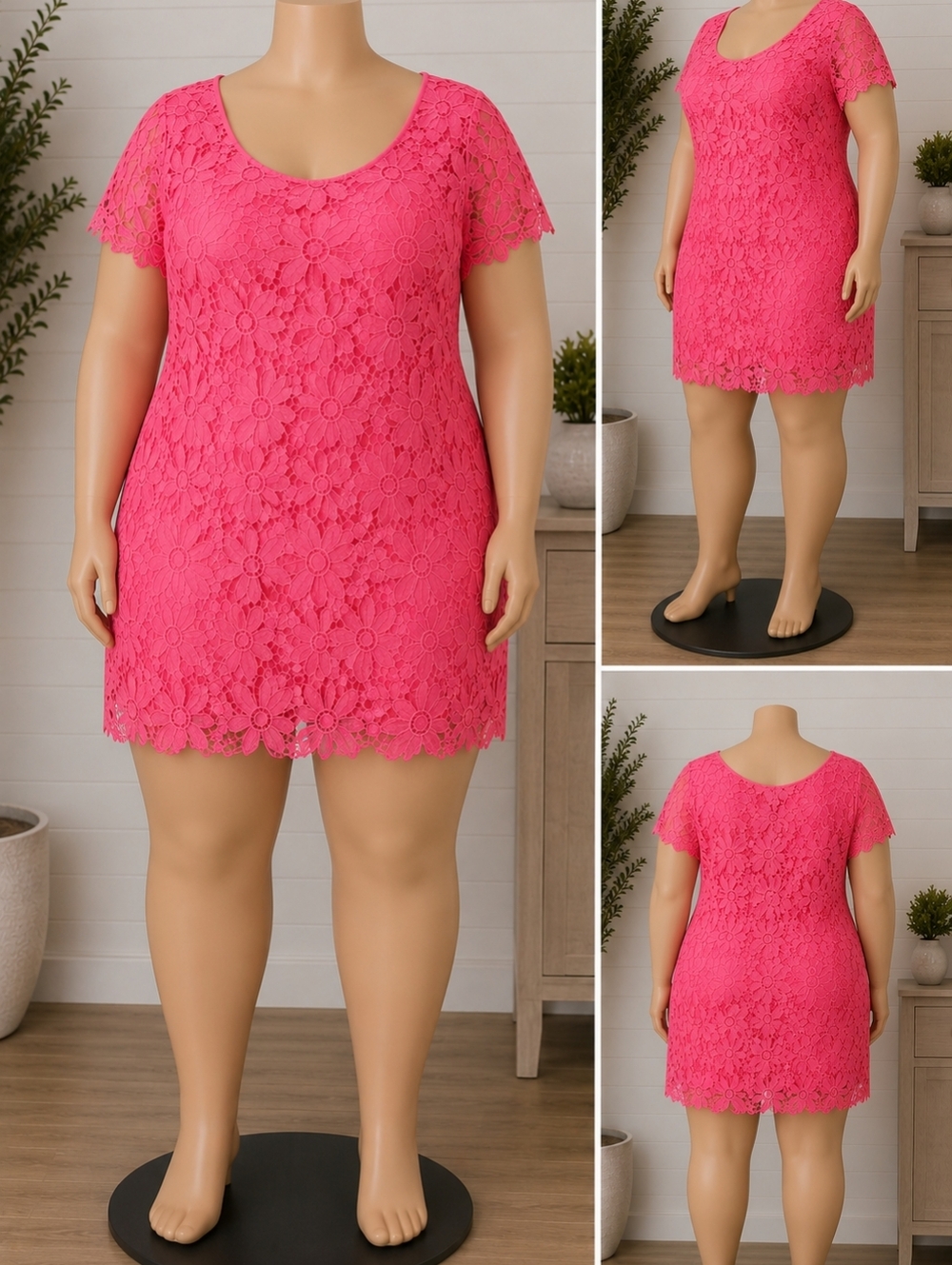Tiana B. Pink Lace Mini Dress